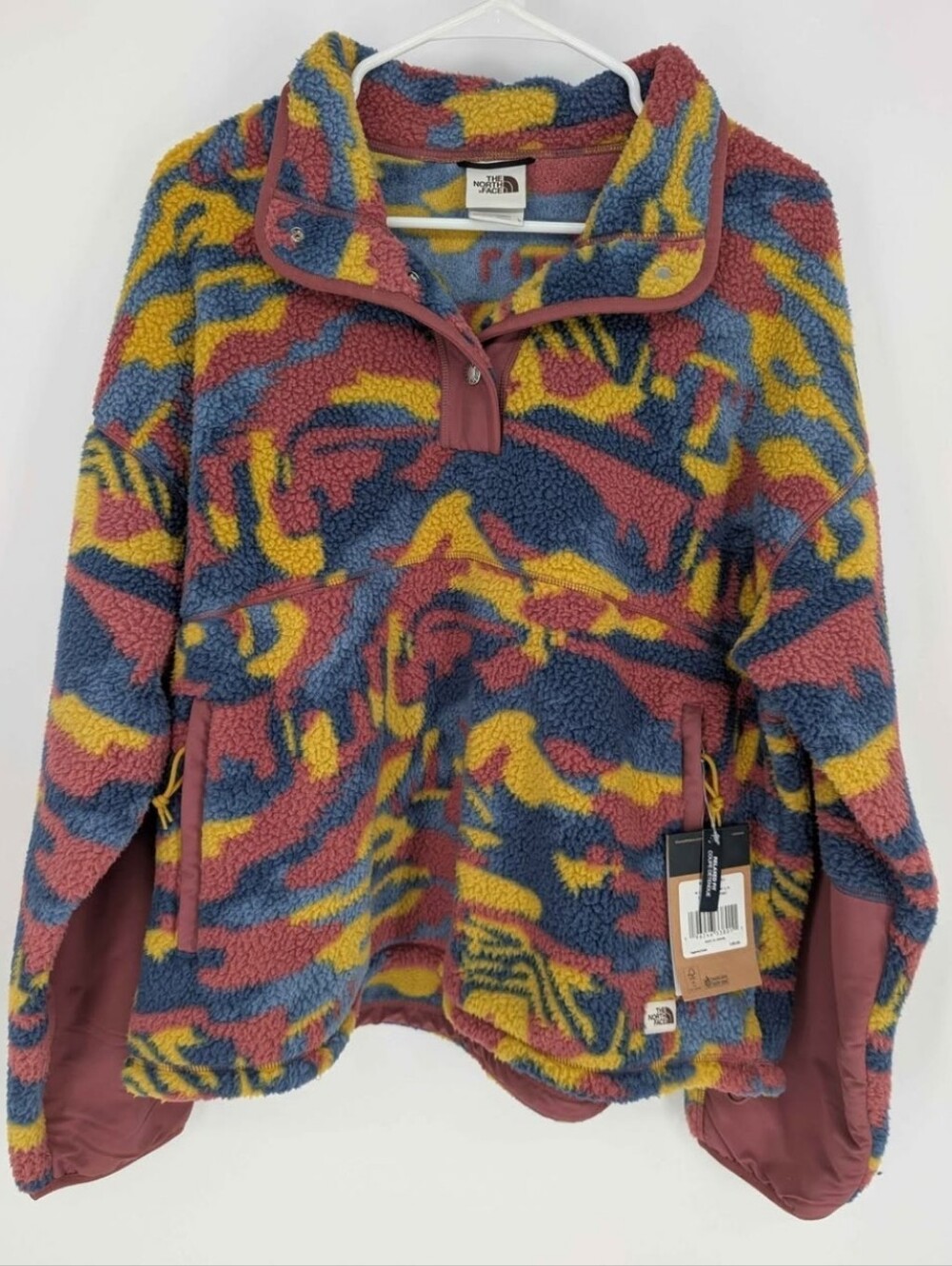The North Face New Cragmont 1/4 Snap Fleece Women's L Pullover Shady Pink Camo